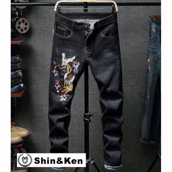 ジーンズ メンズ デニム ダメージ 刺繍 パンツ Jeans ダメージ加工 大きいサイズ ジーパン 春 夏 Aldn001の通販はau Pay マーケット 青い手商店