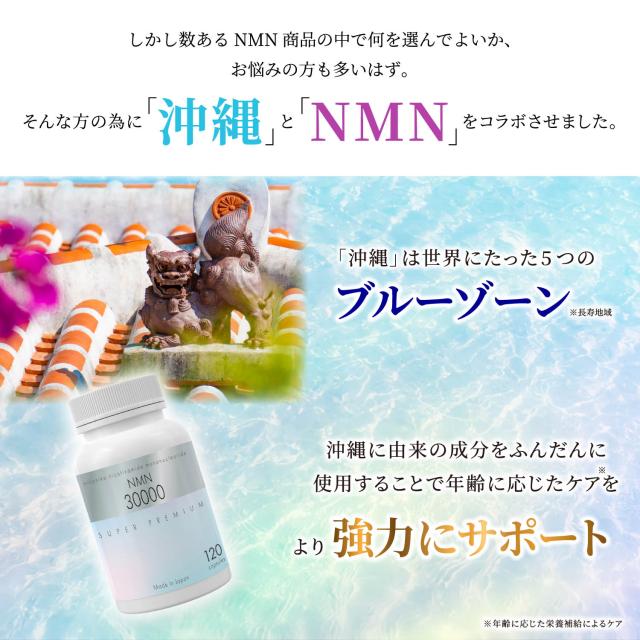 NMN サプリメント NMN30000 日本製 高純度99%以上 よもぎ 長命草 月桃 120カプセル×2本 沖縄にこにこ元気島_4