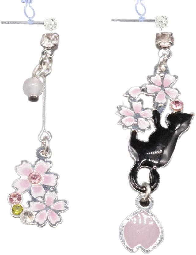 ピアス イヤリング 桜ピアス 猫ピアス 桜イヤリング 猫イヤリング 蝶