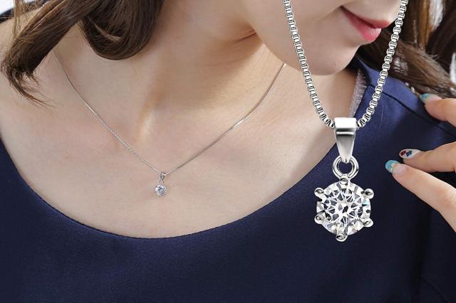 ネックレス プレゼントギフト レディースネックレス 1粒ネックレス ネックレスレディース アレルギー対応　プレゼント 女性 一粒ジュエリー　1粒ダイヤの通販は 5,980円