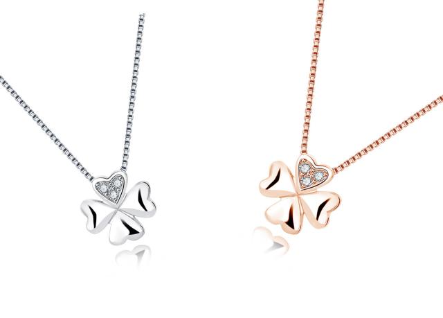 プレゼントセット ネックレス 四つ葉ネックレス 幸運を呼ぶ四つ葉のクローバー 天然ダイヤモンドのような煌めき  ネックレス人気 スワロフスキー ペンダント アレルギー対応ネックレス レディースネックレス