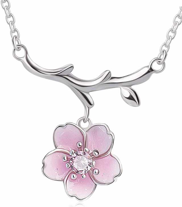 桜 ネックレス 桜モチーフ レディース スワロフスキー 春の