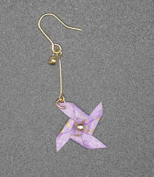 ピアス 1個 ハンドメイド 風車 かざぐるま 日本製 和風ピアス
