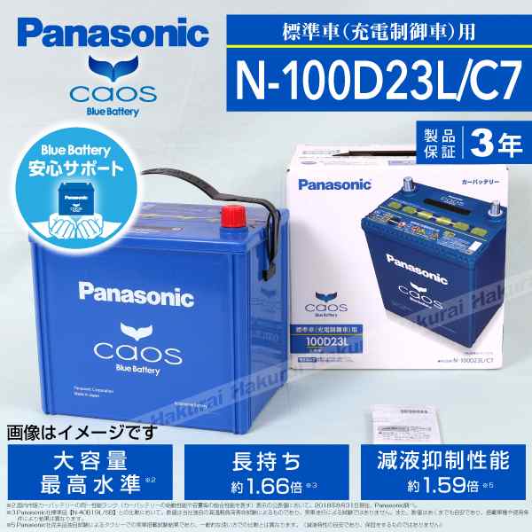 Panasonic パナソニック 国産車バッテリー Blue Battery カオス 標準車 充電制御車 用 N-60B19L C7 新品同様