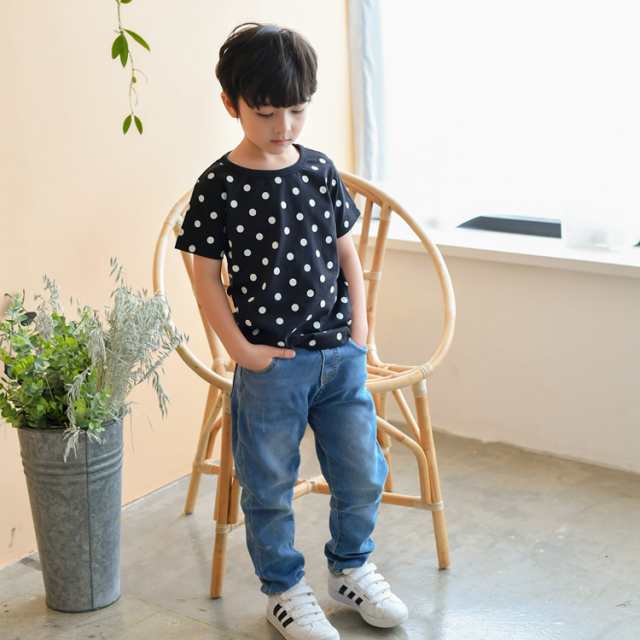 子供服 キッズ 半袖Tシャツ ドット カジュアル 男の子 女の子 春 夏 秋