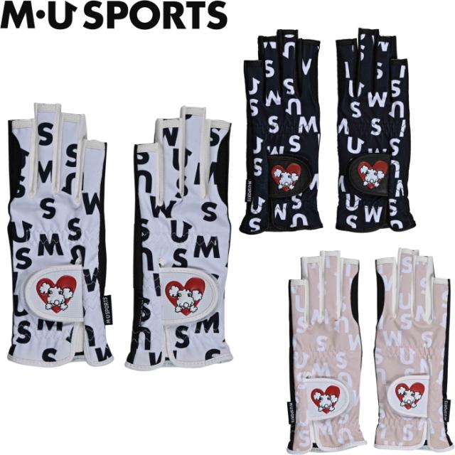 【ネコポス送料無料】 M・U SPORTS MUスポーツ 703J6804 レディース MU ロゴ総柄 両手グローブ 指先無しの通販は 5,766円
