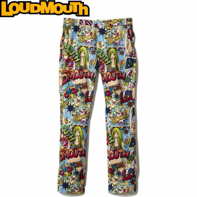 超美品】ラウドマウス パンツ 黒×オレンジ ビールラベル柄