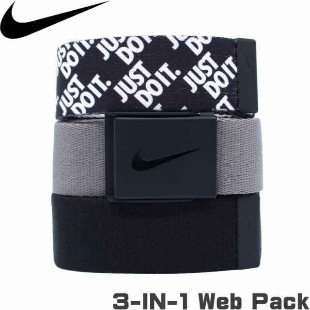 NIKE GOLF ナイキゴルフ 3-IN-1 Web Pack ベルト （JUST DO IT/グレー