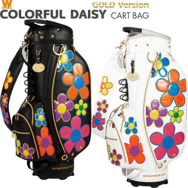 WINWIN STYLE　ウィンウィンスタイル　COLORFUL DAISY CART BAG カラフルデイジー カートバッグ　GOLD Version　キャディバッグ