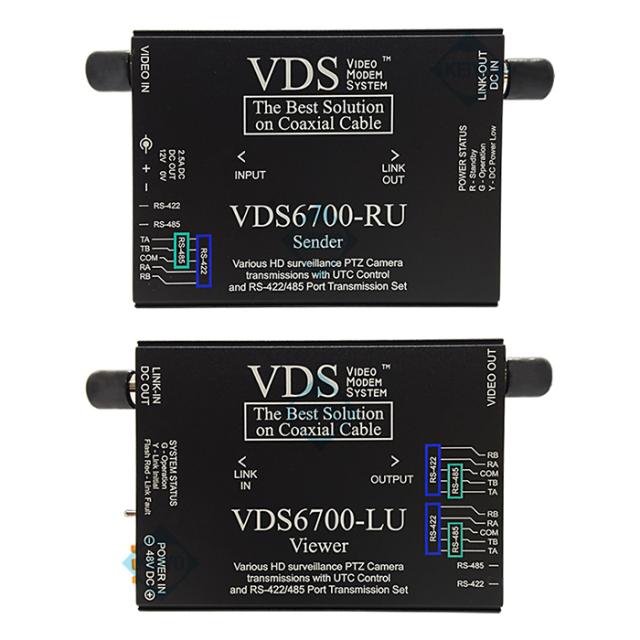VDS-6700(VDS6700) RS-422/485ポート付きAHD/HD-TVI/HD-CVI/アナログ等 映像伝送装置【防犯カメラ】【監視カメラ】【ワンケーブルユニット】