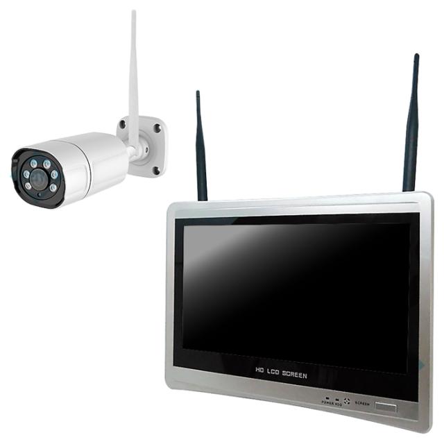 SEC-W-GL1CH-1T | ワイヤレス500万画素カメラ1台+LCD12.5インチ録画機(HDD 1〜8TB)一体型セット【防犯カメラ】【監視カメラ】【セキュリティーカメラ】【無線】【ワイヤレス】【工事不要】