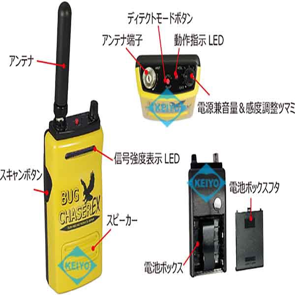 バグチェイサー EX(BUGCHASER-EX) 日本製 業務用 かんたん【盗聴発見器 ...