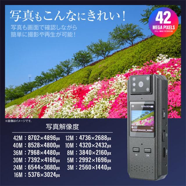 GX-121 4K録画Wi-Fi対応 128GB内蔵 ペンクリップ小型カメラ スパイ