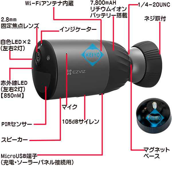 CS-BC1C ソーラーパネル付き - 防犯カメラ