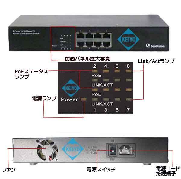 GV-POE0800【100Mbps PoE+対応8ポートスイッチ】 【スイッチングハブ】 【IPカメラ】 【ネットワークカメラ】 【監視カメラ】 【防犯カメラ】 【GeoVision】_1