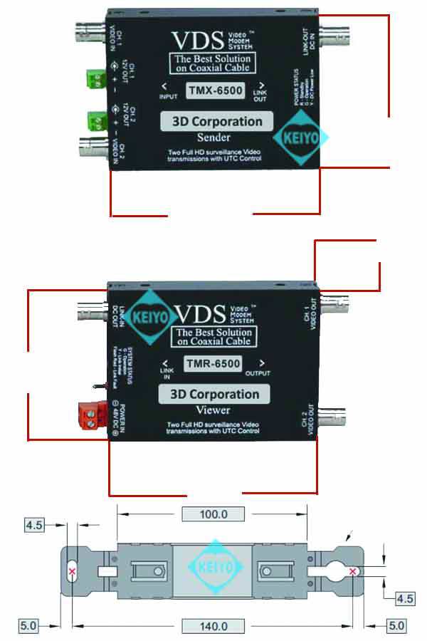 TMX-6500(VDS6500) 防犯カメラ用映像音声電源重畳システム VDS-