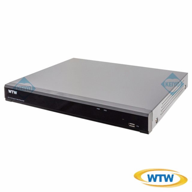 WTW-DA338E2(2TB/4TB)【H.265方式採用800万画素録画カメラ8台用HDD搭載ハイブリッドレコーダー】 【監視カメラ】 【防犯カメラ】【送料無