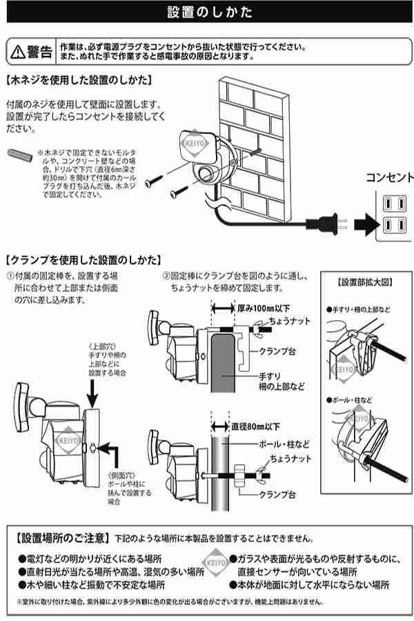 OSE-LS800(07-8068)【人感センサー搭載屋外設置対応AC100V駆動2灯式LEDセンサーライト】 【オーム電機】 【OHM】の通販はau  PAY マーケット - 防犯カメラのアストップケイヨー au PAY マーケット店