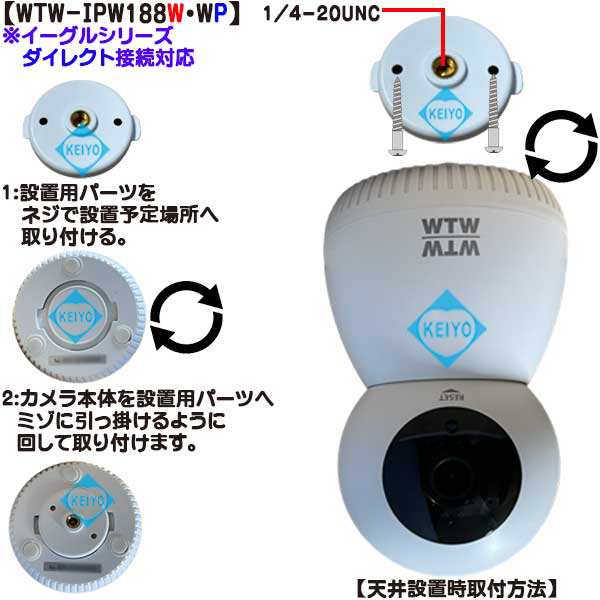 WTW-IPW188W(みてるちゃん2) AP接続対応 365万画素 パン・チルト Wi-Fi