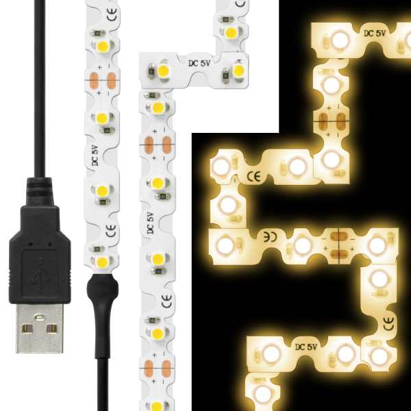 LED USB 照明 テープライト【リモコン式 USB延長ケーブル付