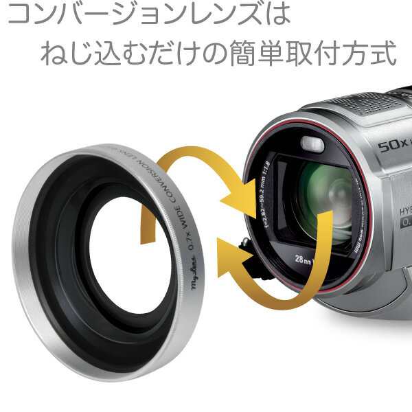 広角 コンバージョンレンズ ビデオカメラ用「My Lens マイレンズ 薄型