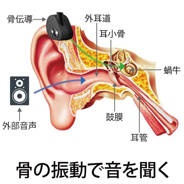 集音器 骨伝導 Bluetooth ワイヤレス イヤホン 福耳 ボーンヘッドフォン（ブラック/ホワイト）ヘッドホン USB充電 防水  補聴器タイプの通販はau PAY マーケット - JTTオンライン au PAY マーケット店