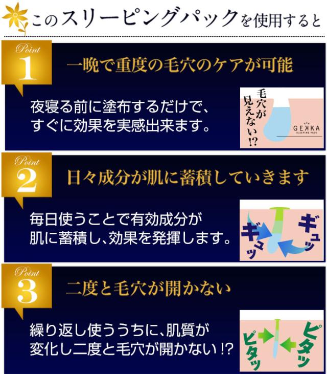 毛穴 黒ずみ 除去 美容 パック オールインワンジェル ゲッカ スリーピングパック 80g 肌 顔 ナイトケア ナイトパック 医薬部外品の通販はau Pay マーケット アイテムランド
