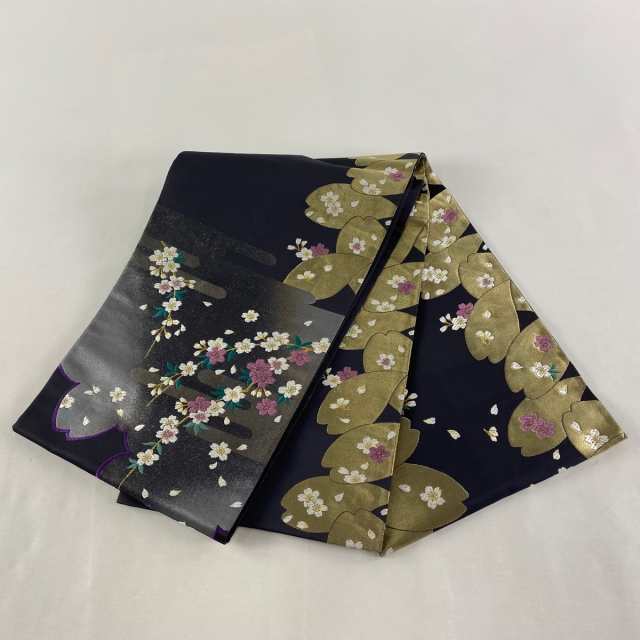 競ナビ】袋帯 美品 逸品 落款 じゅらく帝王紫 桜 ヱ霞 唐織 金糸 