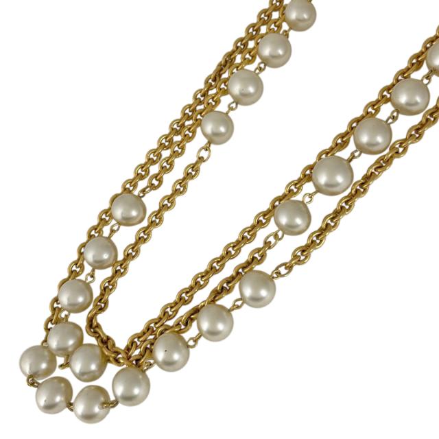 ゴージャスな3連パール◎【CHANEL】ネックレス 煌めくCCマーク＆パール】CHANEL☆ネックレス☆首元華やかに
