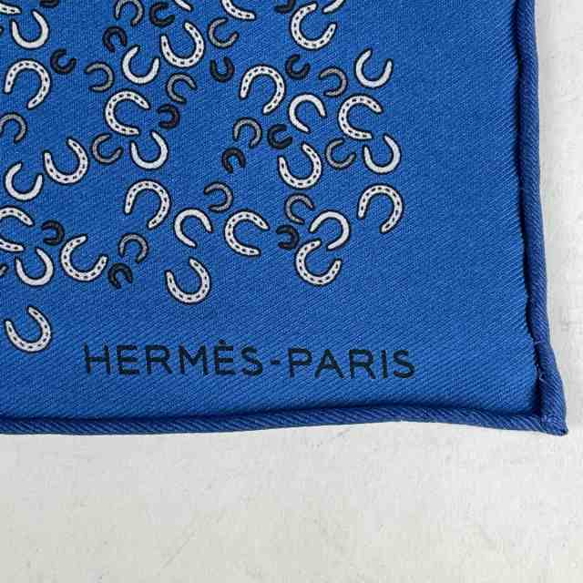 通常在庫品 HERMES エルメス ホースシュー柄 ポケットチーフ