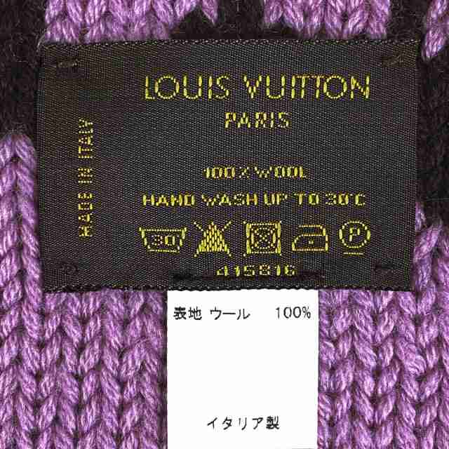 ルイ・ヴィトン Louis Vuitton エシャルプ グラン フロア モノグラム フラワー マフラー ウール ピンク ブラウン レディース 中古