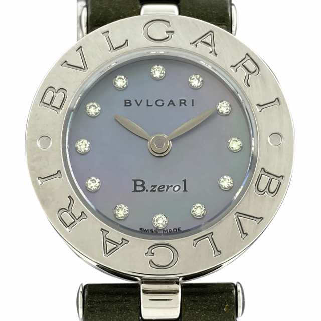 ブルガリ BVLGARI ビーゼロワン B-zero1 12Pダイヤ BZ22S 腕時計 SS レザー ダイヤモンド クォーツ ブルー レディース  中古｜au PAY マーケット