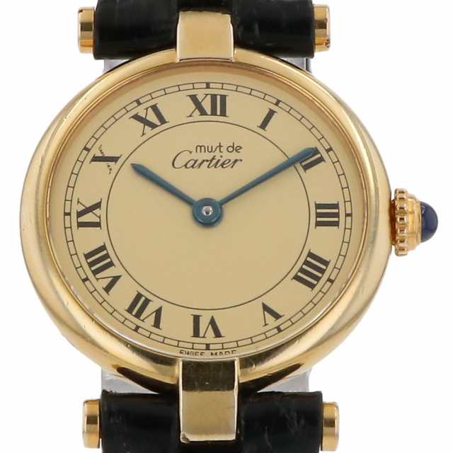 カルティエ CARTIER マスト ヴァンドーム 腕時計 シルバー925 レザー