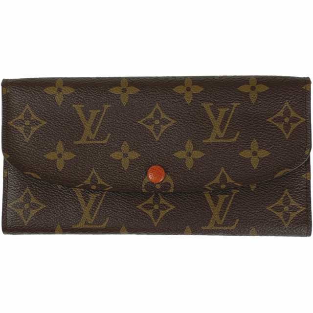 ルイ・ヴィトン Louis Vuitton ポルトフォイユ エミリー 二つ折り 長財布 モノグラム ブラウン ピモン(オレンジ) M60696 レディース 中古|au PAY マーケット