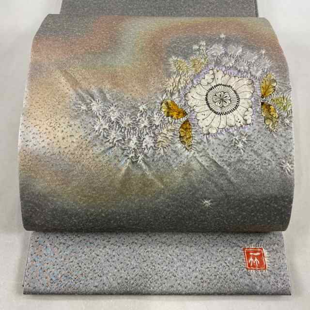 超歓迎 袋帯 美品 逸品 初代 久保田一竹 落款 辻が花 金通し ぼかし