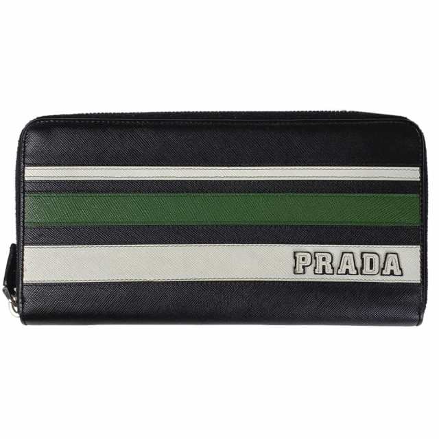 Pixel プラダ PRADA ロゴ ラウンドファスナー 長財布 札 小銭入れ