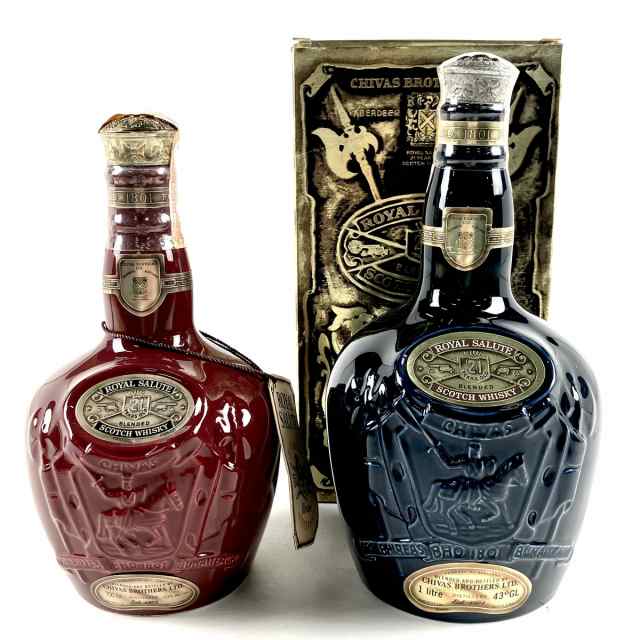 2本 シーバスリーガル CHIVAS REGAL ロイヤルサルート 21年 赤 青