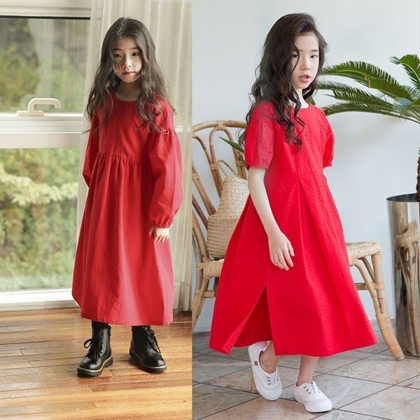 子供服 長袖 半袖 ワンピース 韓国子供服 レッド ワンピース女の子 キッズ 可愛い 春夏秋冬 赤い 綿ワンピース 発表会 卒園式 の通販はau Pay マーケット Bmstore