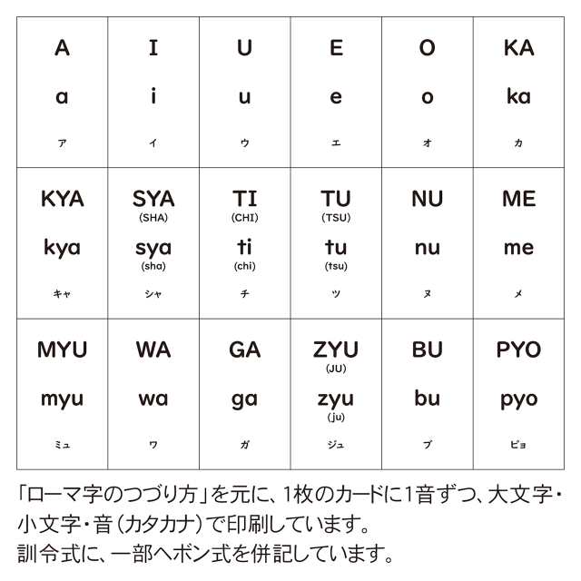 2箱セット 名刺サイズ ローマ字カード 訓令式 100音セット 地図記号