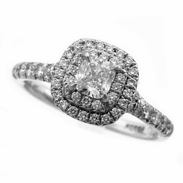 Tiffany Co ティファニー ダイヤモンド D0 31ct ソレスト クッション カット ダブル ハロー リング Pt950 サイズ約8号 48 2103の通販はau Pay マーケット 麻布十番タマリヤ