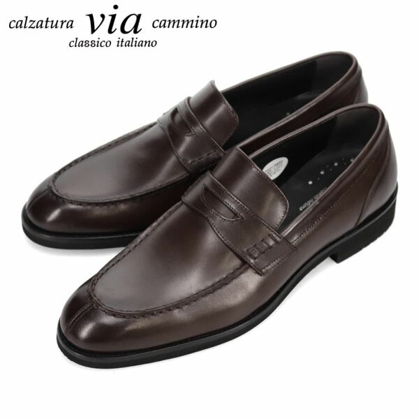 ヴィア カミーノ via cammino メンズ ビジネスシューズ ローファー VC7004 D-BROWN 軽量 マドラス madras VIAVC7004DBRの通販は