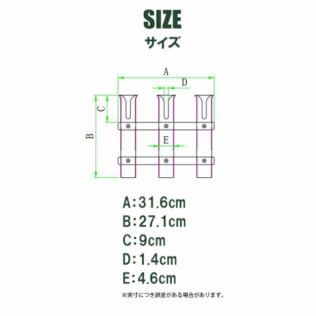 3連ロッドホルダー 2セット 専用取付ボルトナット付 ６本収納可能