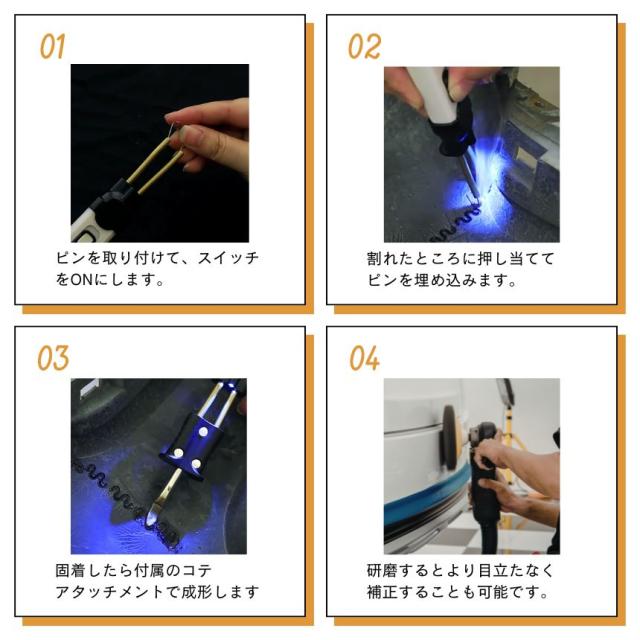 プラスチック溶接機 プラスチックリペア 溶接機 プラスチック リペア コードレス Type-C 充電 プラスチック溶接 割れ 補修 リペアキット はんだごて 充電式 修理 ピン はんだ コテ プラリペア 半田ごて リペア— USB 屋外 駐車場 家庭用