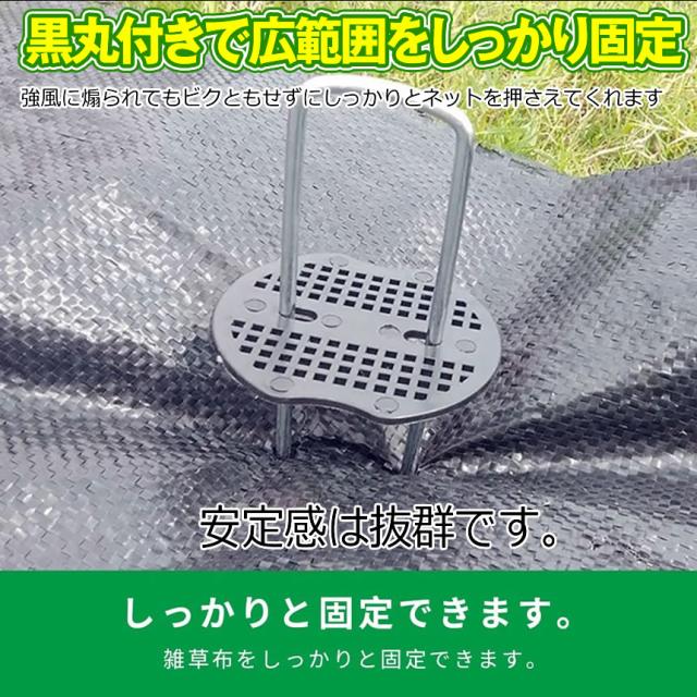 Uピン杭 黒丸付 防草シート ピン 固定ピン 除草シート 100本 固定用