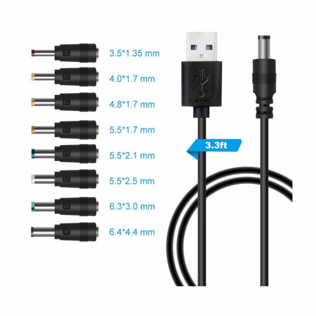 DC ジャック 変換 アダプタ USB-DC 変換 USB ケーブル アダプター 11個 充電コード 変換プラグ 電源ケーブル カメラ タブレット  携帯 スマホ 電話 HENPRAの通販はau PAY マーケット - KURANO-ONLINE | au PAY マーケット－通販サイト