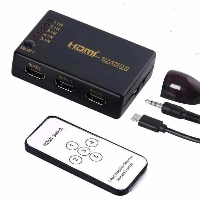 HDMIセレクター 5入力1出力 HDMI切り替え器 分配器 自動切り換え 4K ...