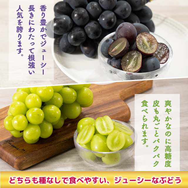 ぶどう 種なしぶどう シャインマスカット セット 送料無料 各1房 1kg