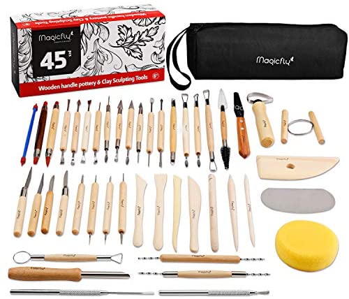 Magicfly 粘土彫刻ツール 45本セット 多機能 陶芸道具 粘土細工 造形 ヘラ 初心者 学生 陶芸家 プレゼントに最適 収納袋付きの通販はau Pay マーケット 50shop Au Pay マーケット店