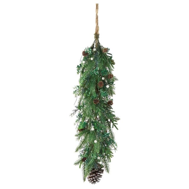 クリスマス Xmas asca ミックスリーフティアドロップ 自然素材使用 造花の通販は