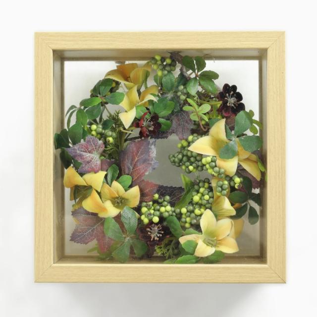 数量限定 現品限り セール品 造花 ボタニカルフレーム ガーデンリース garden garland アーティフィシャルフラワー 木枠 額縁の通販は
